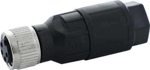 M8 female 0° A-cod. IDC 4-POL., 0,25 - 0,5mm², 2,5 - 5mm (7000-08385-0000000)