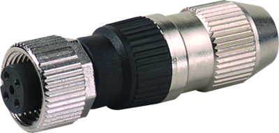 M12 female 0° A-cod. IDC 3-POL., 0.25 - 0.5mm², 4 - 5,1mm