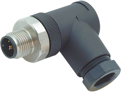 M12 male 90° A-cod. screw terminal V4A 5-POL., max. 0,75mm², 6 - 8mm