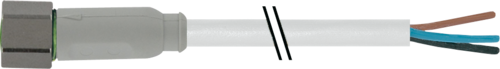 M8 female 0° A-cod. with cable F&B PVC 3X0.25 gy UL/CSA 1.5M (7014-08041-2100150)
