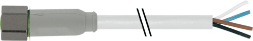 M8 female 0° A-cod. with cable F&B PVC 4X0.25 gy UL/CSA 3M (7014-08061-2110300)