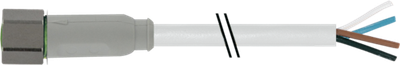 M8 female 0° A-cod. with cable F&B PVC 4X0.25 gy UL/CSA 10M