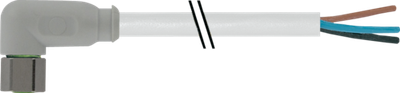 M8 female 90° A-cod. with cable F&B PVC 3X0.25 gy UL/CSA 5M