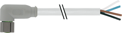 M8 female 90° A-cod. with cable F&B PVC 4X0.25 gy UL/CSA 20M