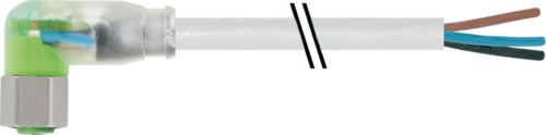 M8 female 90° A-cod. with cable LED F&B PVC 3X0.25 gy UL/CSA 10M (7014-08121-2101000)