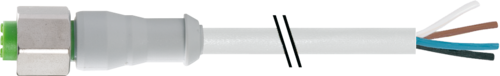 M12 female 0° A-cod. with cable F&B PVC 4X0.34 gy UL/CSA 25M (7014-12221-2142500)