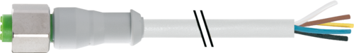 M12 female 0° A-cod. with cable F&B PVC 5X0.34 gy UL/CSA 5M (7014-12241-2190500)