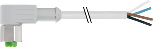 M12 female 90° A-cod. with cable F&B PVC 4X0.34 gy UL/CSA 15M (7014-12341-2141500)