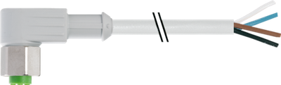 M12 female 90° A-cod. with cable F&B PVC 4X0.34 gy UL/CSA 15M
