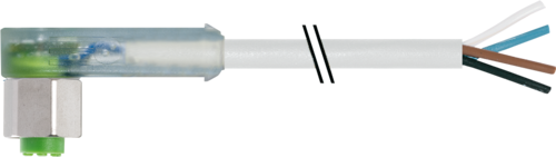 M12 female 90° A-cod. with cable LED F&B PVC 4X0.34 gy UL/CSA 1.5M (7014-12421-2140150)