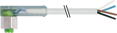 M12 female 90° A-cod. with cable LED F&B PVC 4X0.34 gy UL/CSA 20M