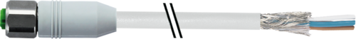 M12 female 0° A-cod. with cable shielded F&B PVC 4X0.34 shielded gy UL/CSA 30M (7014-13201-2013000)