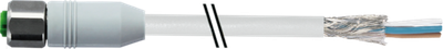 M12 female 0° A-cod. with cable shielded F&B PVC 4X0.34 shielded gy UL/CSA 30M