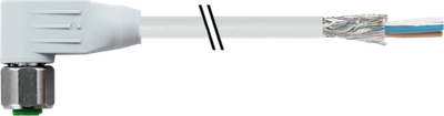 M12 female 90° A-cod. with cable shielded F&B PVC 5X0.34 shielded gy 10M