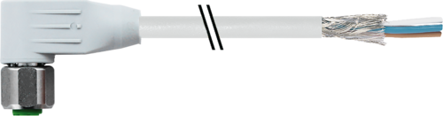 M12 female 90° A-cod. with cable shielded F&B PVC 5X0.34 shielded gy 50M (7014-13281-3485000)