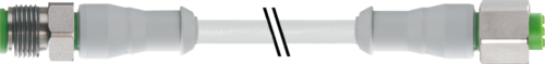 M12 male 0° / M12 female 0° A-cod. F&B PVC 4X0.34 gy UL/CSA 0.3M (7014-40021-2140030)