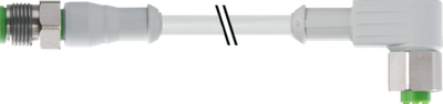 M12 male 0° / M12 female 90° A-cod. F&B PVC 4X0.34 gy UL/CSA 2M