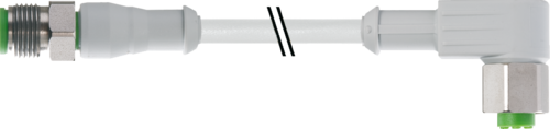 M12 male 0° / M12 female 90° A-cod. F&B PVC 4X0.34 gy UL/CSA 3M (7014-40121-2140300)