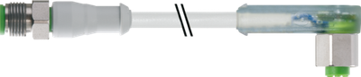 M12 male 0° / M12 female 90° A-cod. LED F&B PVC 4X0.34 gy UL/CSA 3M