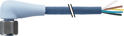 M12 female 90° A-cod. with cable F&B Pro TPE-S 5X0.34 bu UL robot+drag ch. 1.5M