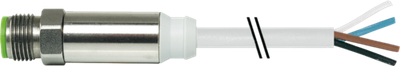 M12 Steel male 0° A-cod. with cable PVC 4X0.34 gy UL/CSA 5M