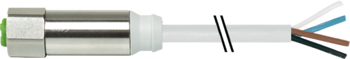 M12 Steel female 0° A-cod. with cable TPE-S 4X0.34 gy 5M (7044-12221-3360500)