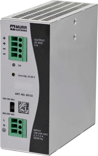 ECO-RAIL-2 Power Supply 1-Phase, In: 90 ... 132 VAC / 173 … 264 VAC Out: 24V/5ADC