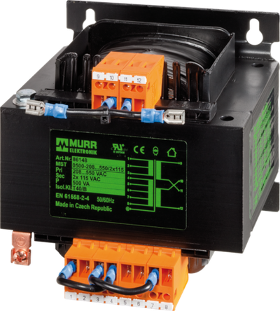 MST 1-Phase Control AND Isolation Transformer P: 1000VA In: 208...550VAC Out: 2X115VAC