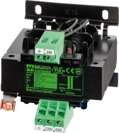 MTS 1-Phase Safety Transformer P: 63VA In: 230/400VAC Out: 24VAC