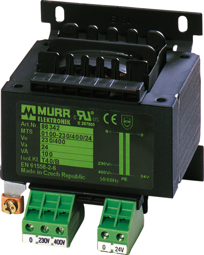 MTS 1-Phase Safety Transformer P: 250VA In: 230/400VAC Out: 24VAC (86345)