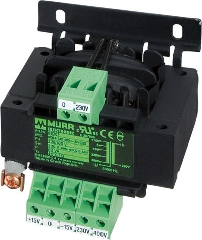 MTS 1-Phase Safety Transformer P: 63VA In: 230/400VAC +/- 15VAC Out: 24VAC