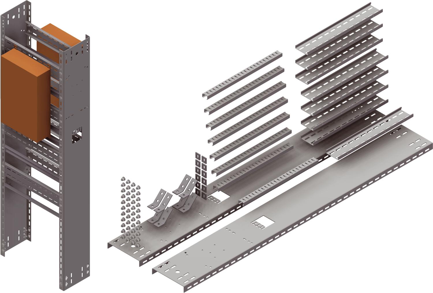 Øglænd System OER250-DS Rack, 600 × 1990 mm, Stainless Steel