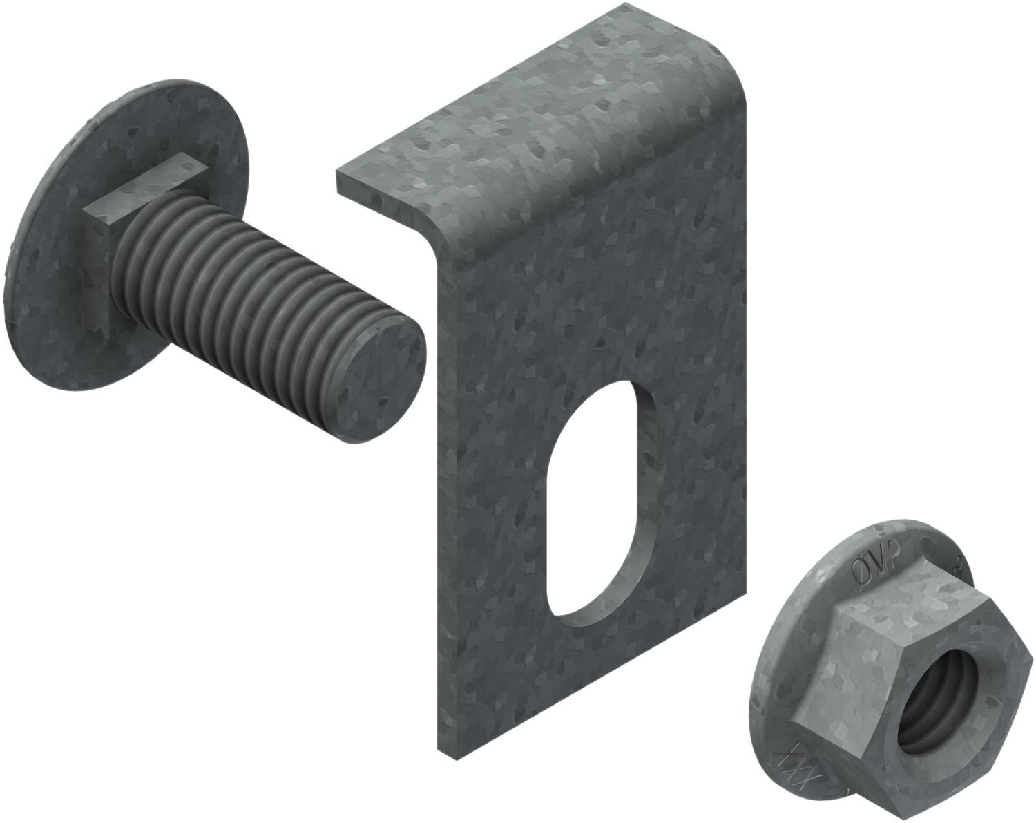 Øglænd System LOE100 Cover Clamp, Hot-Dip Galvanised