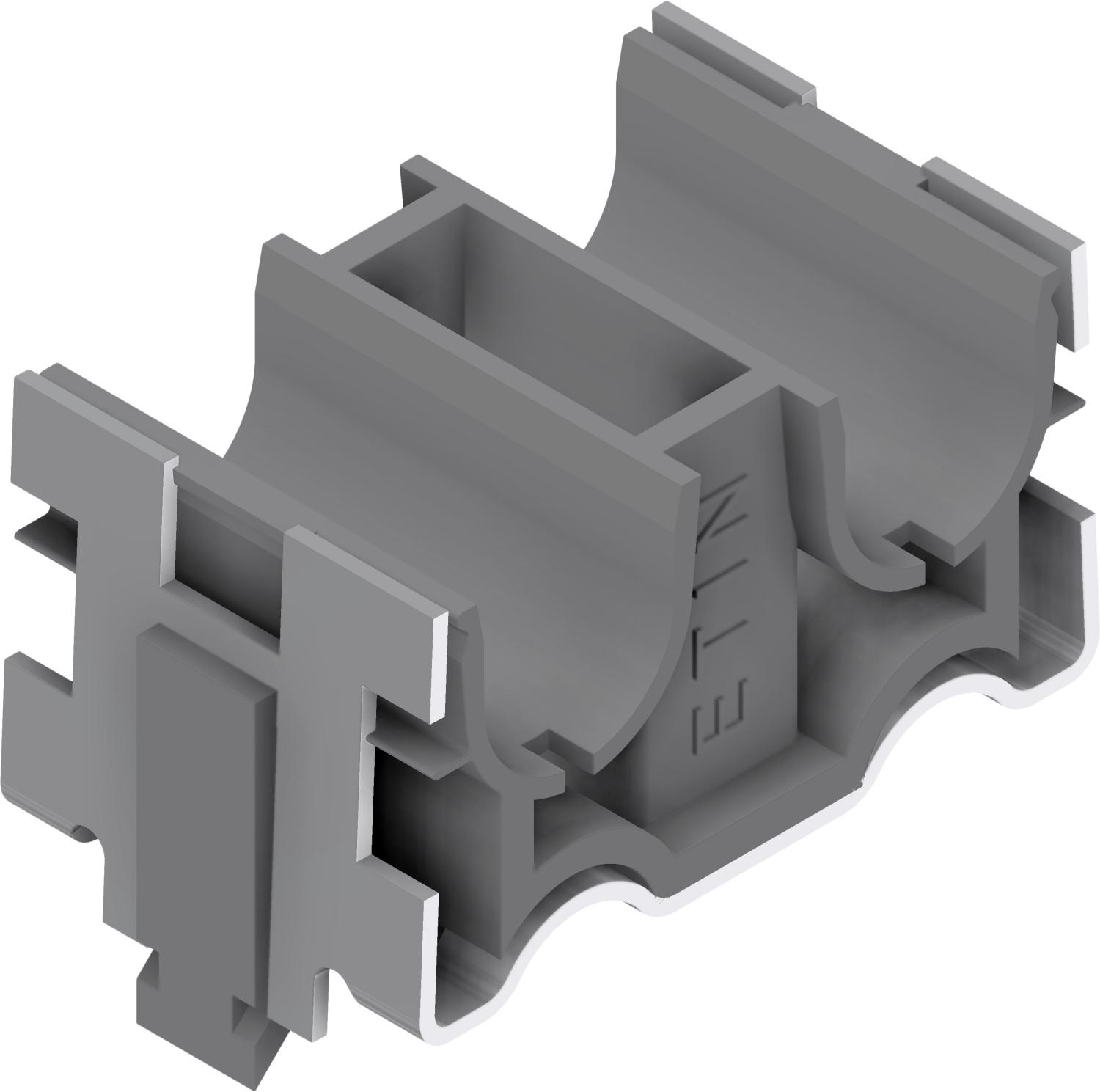 Øglænd System ETIN-D Tube Clamp, IM1/2"-BM-GY, Stainless Steel/PA