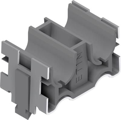 Øglænd System ETIN-D Tube Clamp, IM1/2"-BM-GY, Stainless Steel/PA