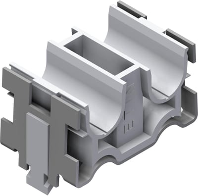 Øglænd System ETIN-D Tube Clamp, ME12-BM-WH, Stainless Steel/PA