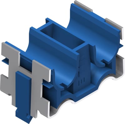 Øglænd System ETIN-D Tube Clamp, ME10-BM-BL, Stainless Steel/PA