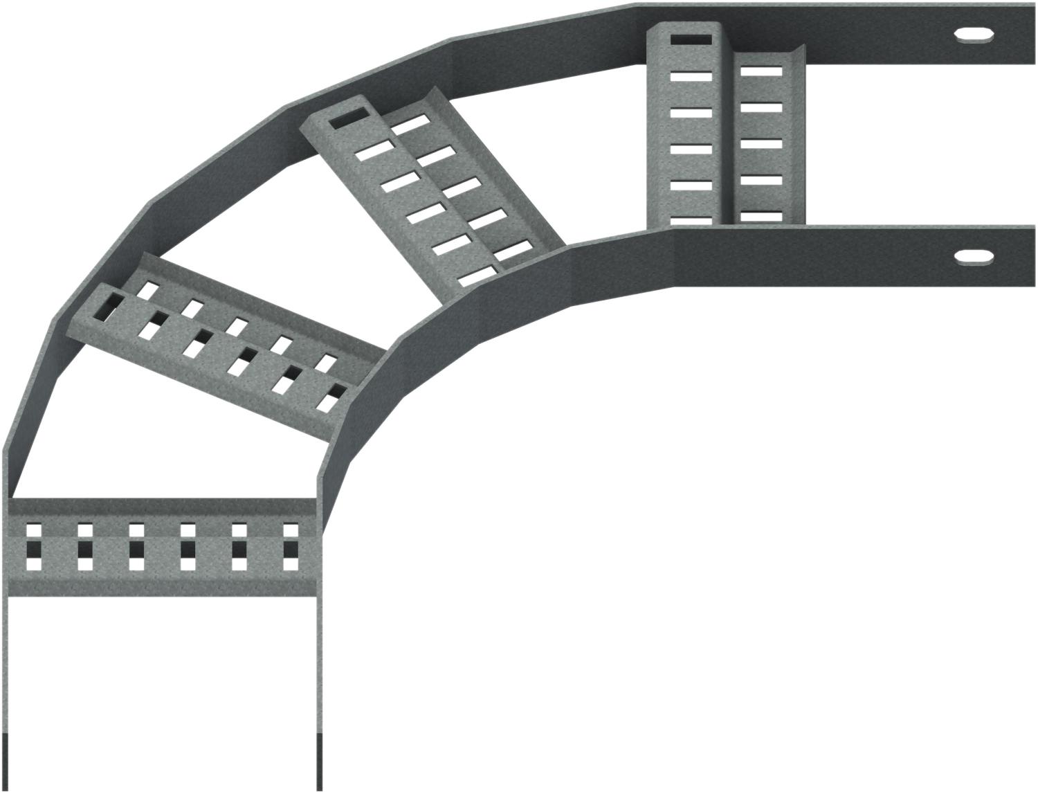 Øglænd System RZE Flat Elbow 90°, 150 mm, R200, Hot-Dip Galvanised