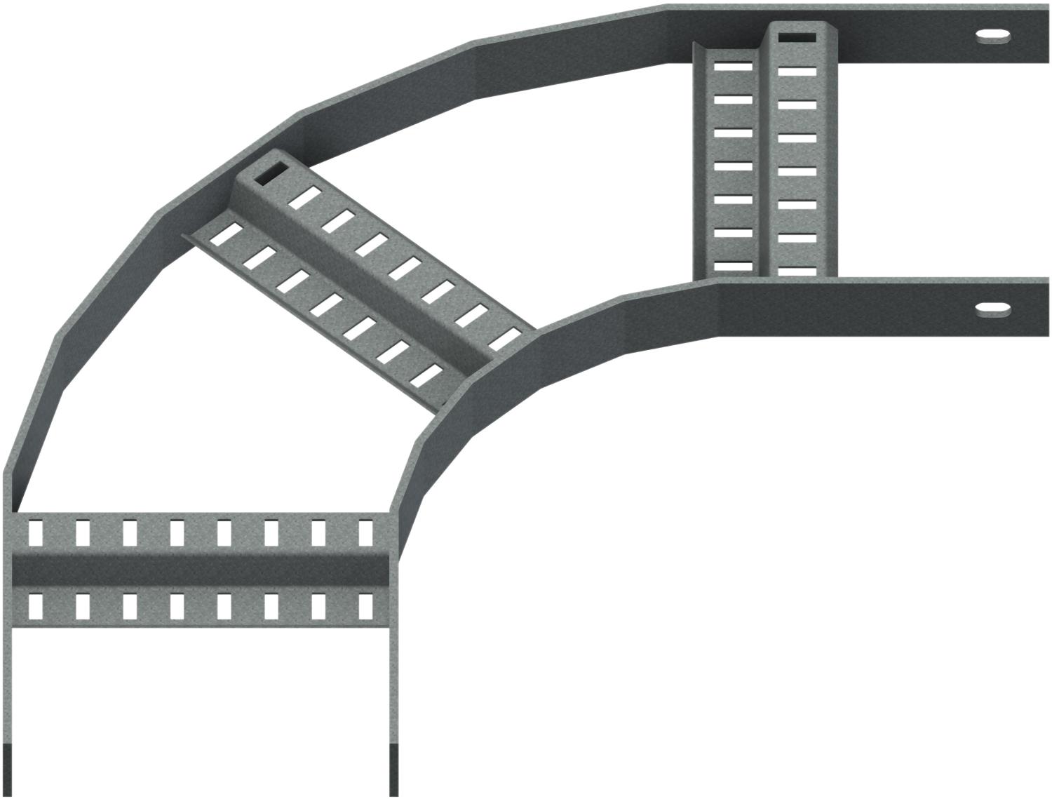 Øglænd System RZE Flat Elbow 90°, 200 mm, R200, Hot-Dip Galvanised