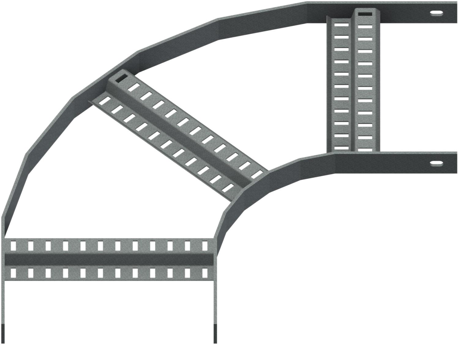 Øglænd System RZE Flat Elbow 90°, 300 mm, R200, Hot-Dip Galvanised