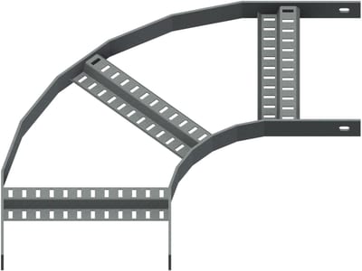 Øglænd System RZE Flat Elbow 90°, 300 mm, R200, Hot-Dip Galvanised