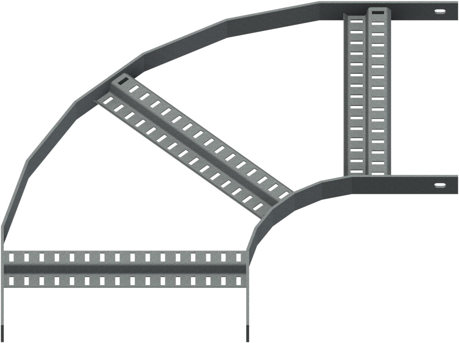 Øglænd System RZE Flat Elbow 90°, 400 mm, R200, Hot-Dip Galvanised