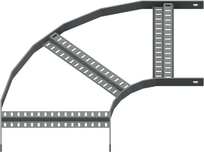 Øglænd System RZE Flat Elbow 90°, 400 mm, R200, Hot-Dip Galvanised