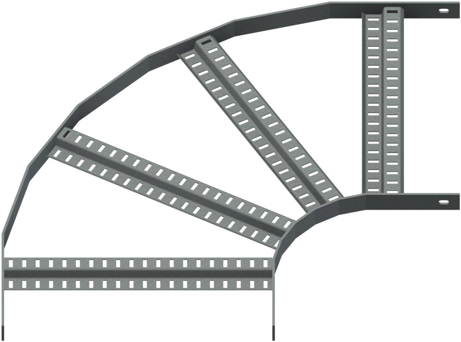 Øglænd System RZE Flat Elbow 90°, 500 mm, R200, Hot-Dip Galvanised