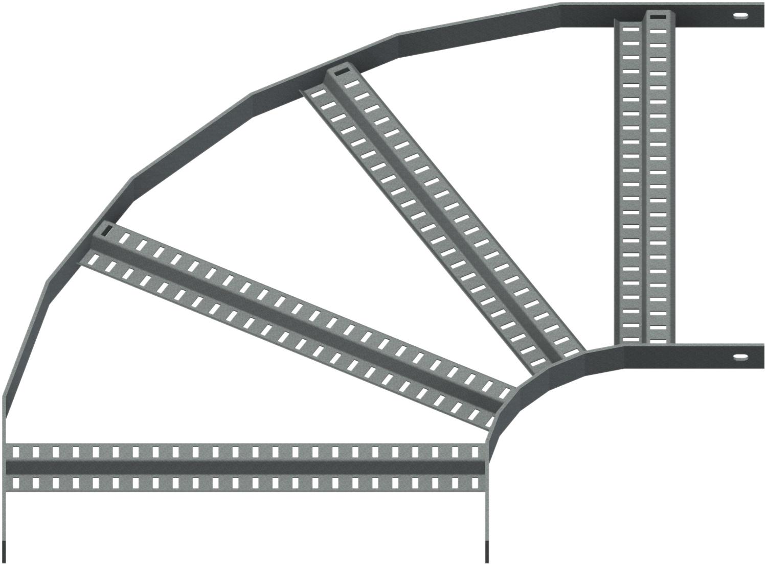 Øglænd System RZE Flat Elbow 90°, 600 mm, R200, Hot-Dip Galvanised