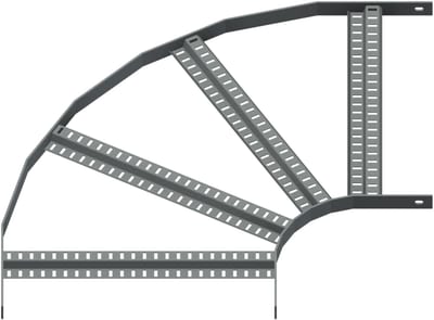 Øglænd System RZE Flat Elbow 90°, 600 mm, R200, Hot-Dip Galvanised