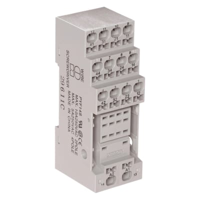 Omron PYF relay socket, screwless clamp terminals