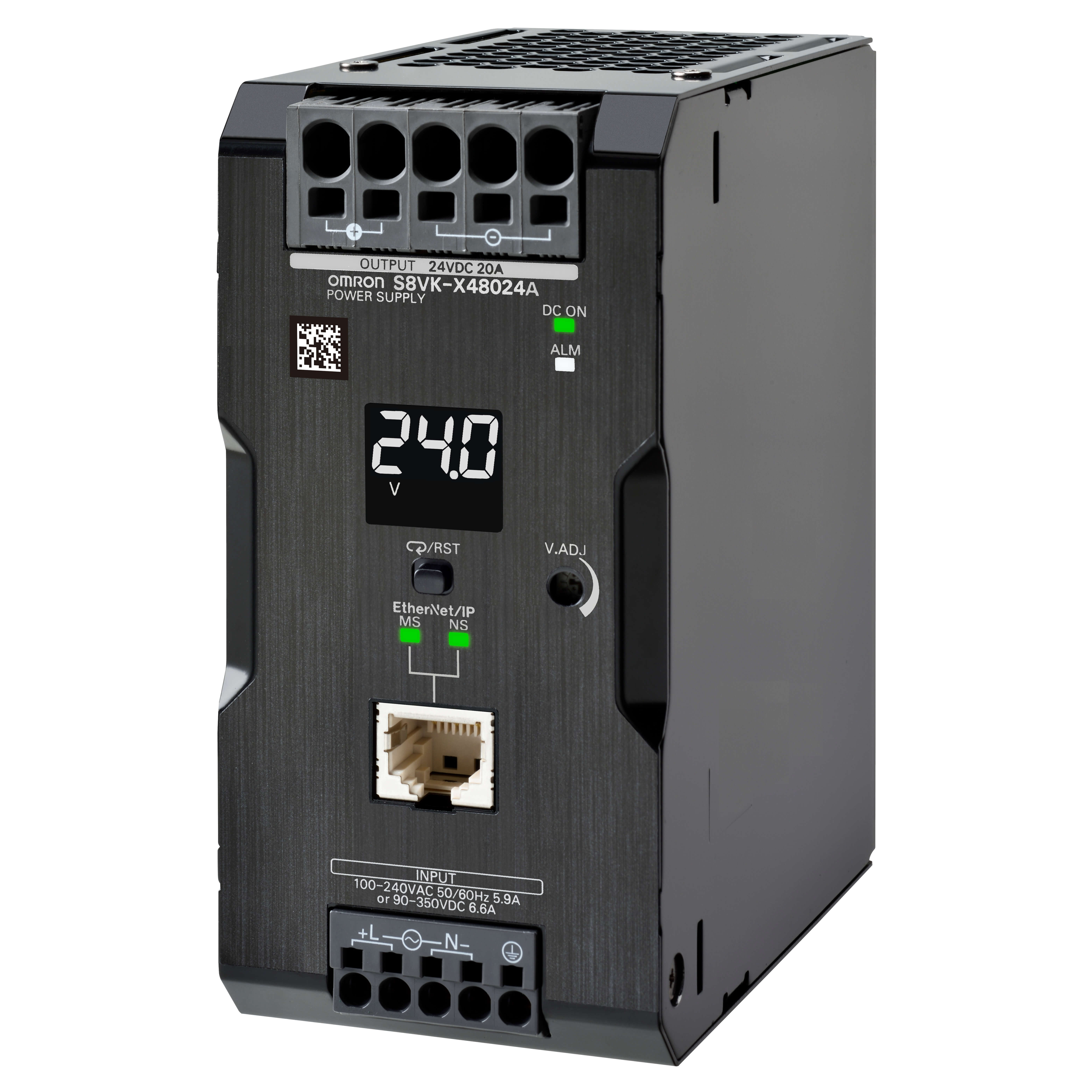 Omron S8VK-X switch-mode power supply, 480 W, 24 V DC, 20 A (S8VK-X48024A-EIP)