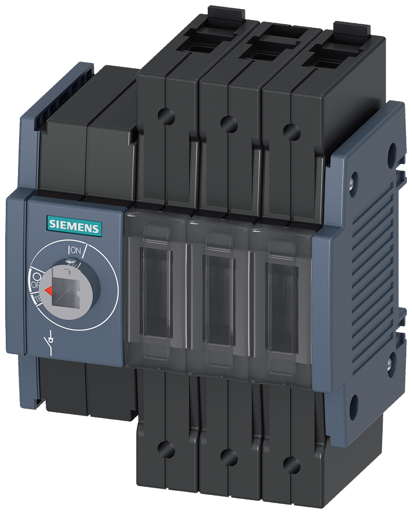 Siemens SENTRON 3KD Switch-Disconnector 3KD1630-2ME10-0, 16 A, 3-Pole, Front Operated Left, with Rotary Handle