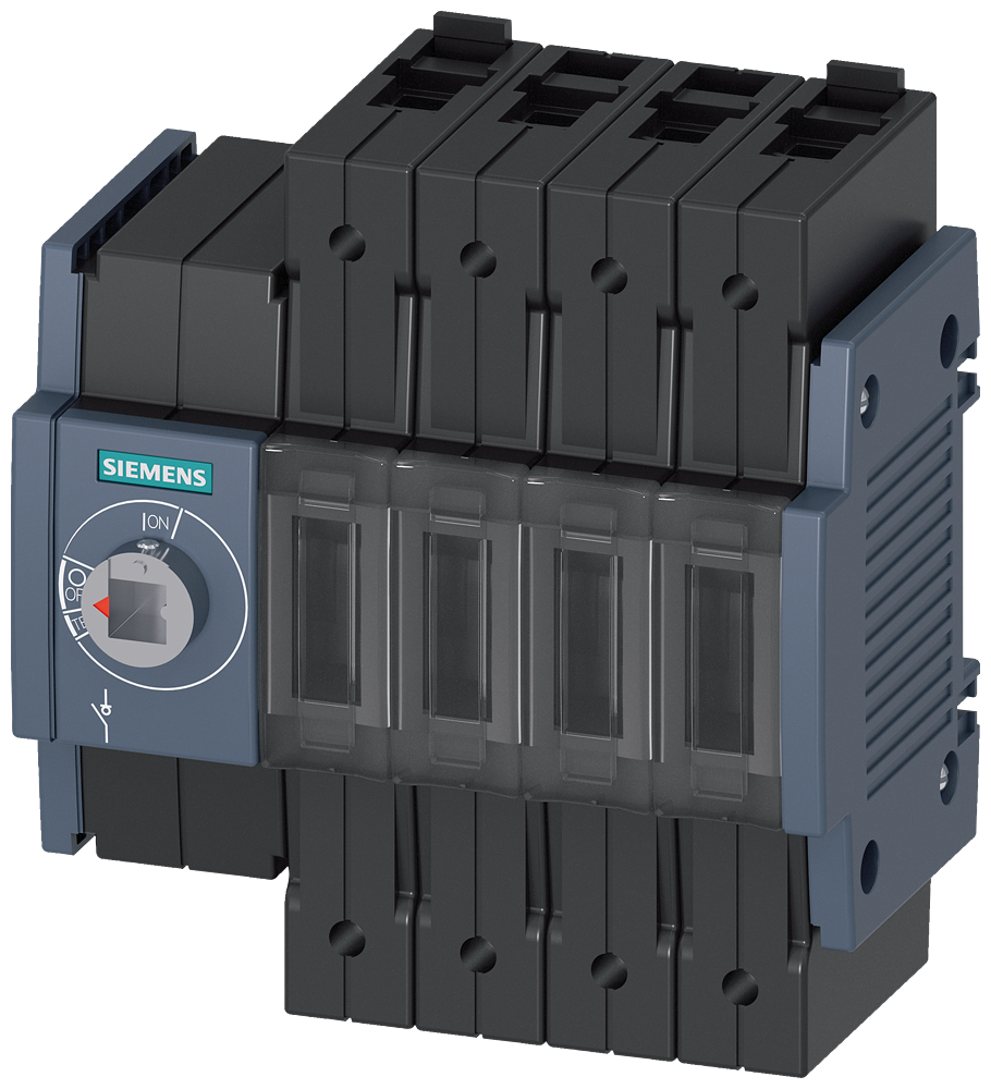 Siemens SENTRON 3KD Switch-Disconnector 3KD2240-2ME10-0, 32 A, 4-Pole, Front Operated Left, with Rotary Handle